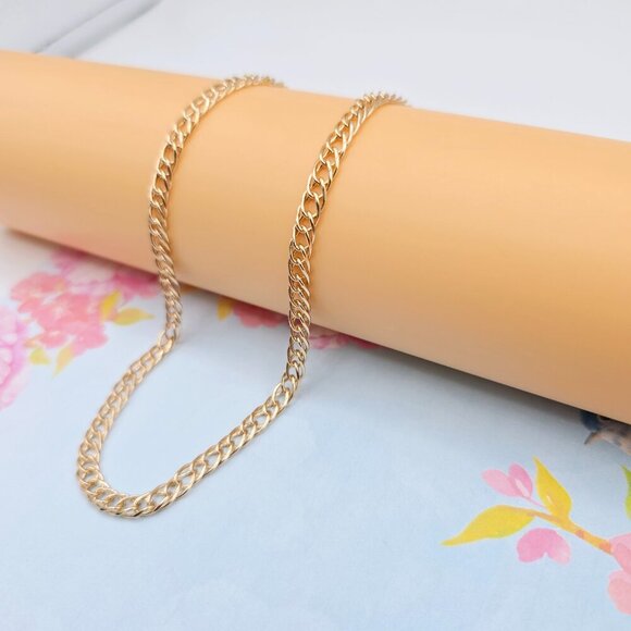 "Slim Rose Gold Curb Chain Necklace for Men & Women, 23.6 Inch Length, XPNL0088 - Picture 2 of 12